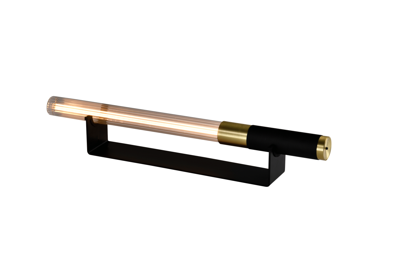 Helios Noir / Doré avec lampe led ambrée
