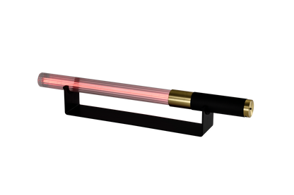 Helios Noir / Doré avec lampe led rose