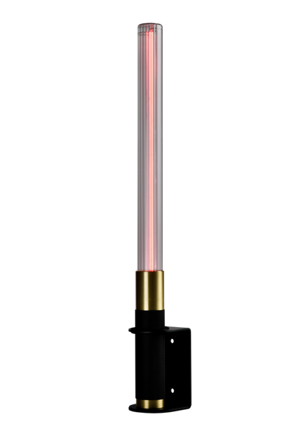 Helios Noir / Doré avec lampe led rose