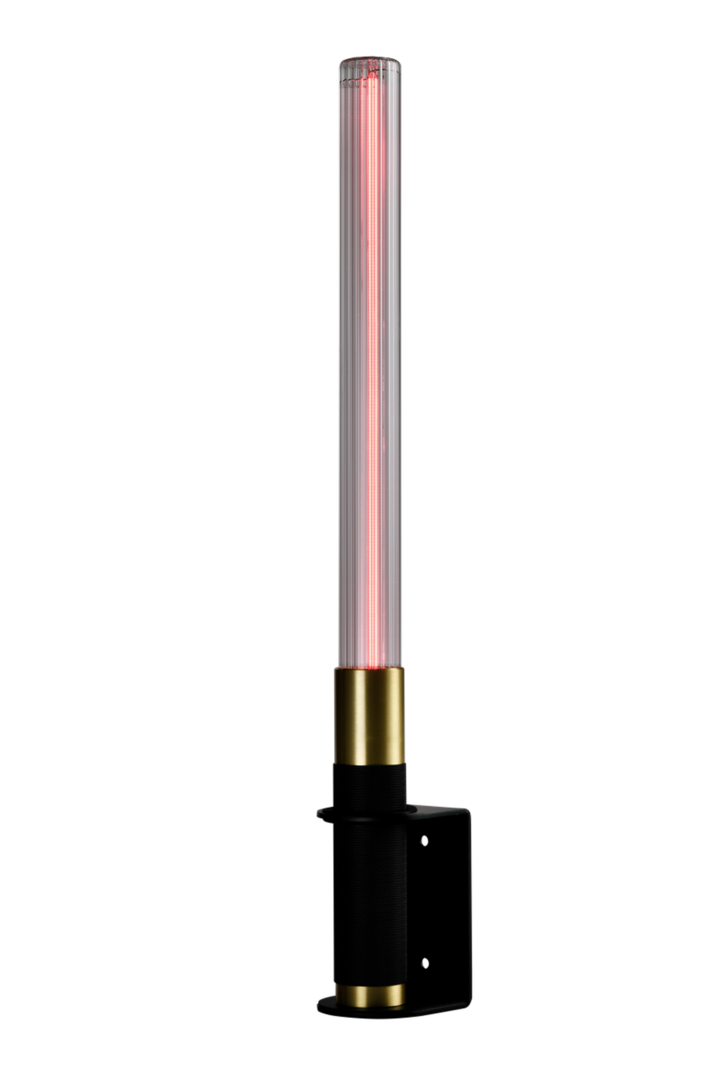 Helios Noir / Doré avec lampe led rose