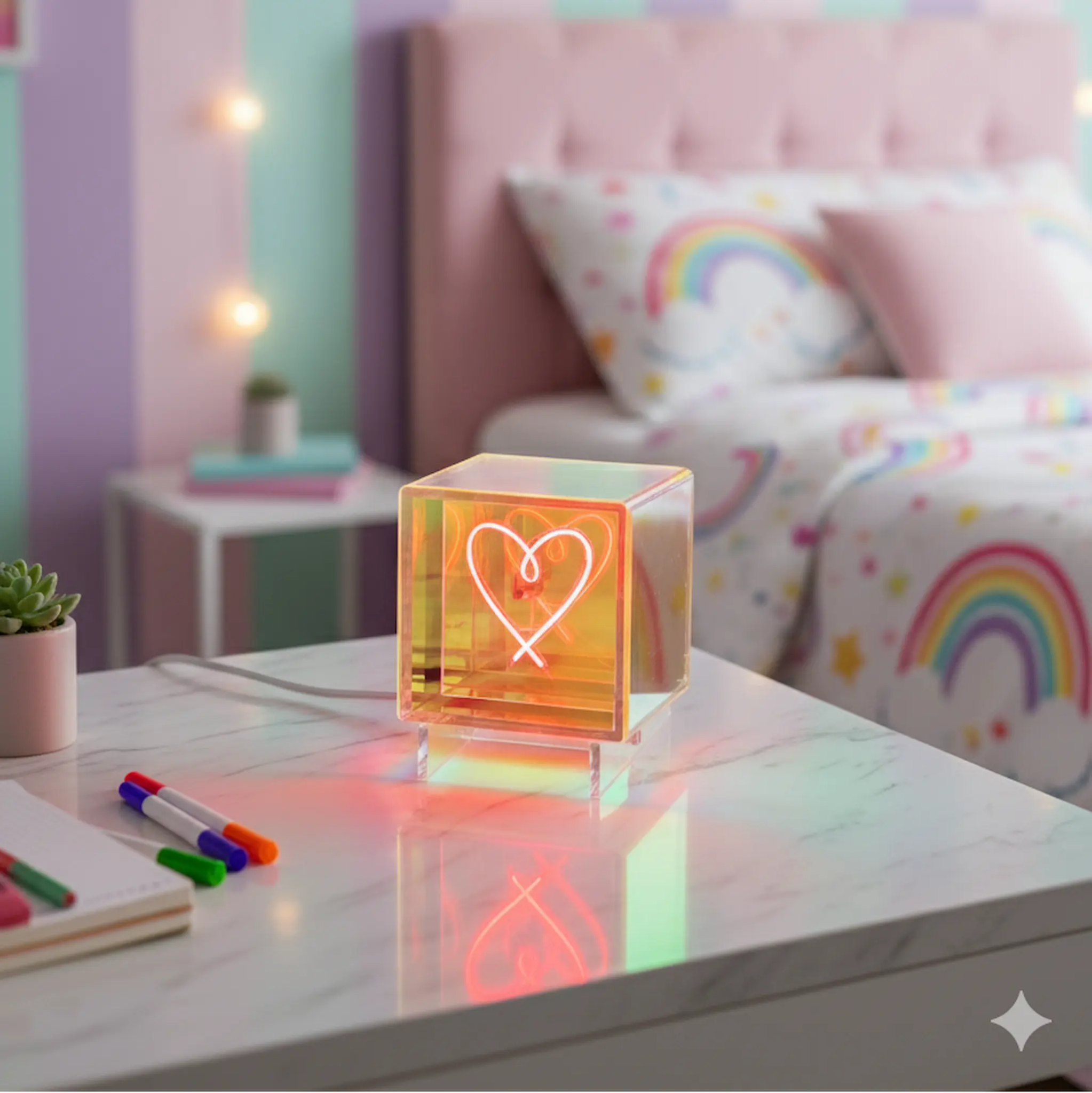 Cube lumineux - HEART - Elements Lighting