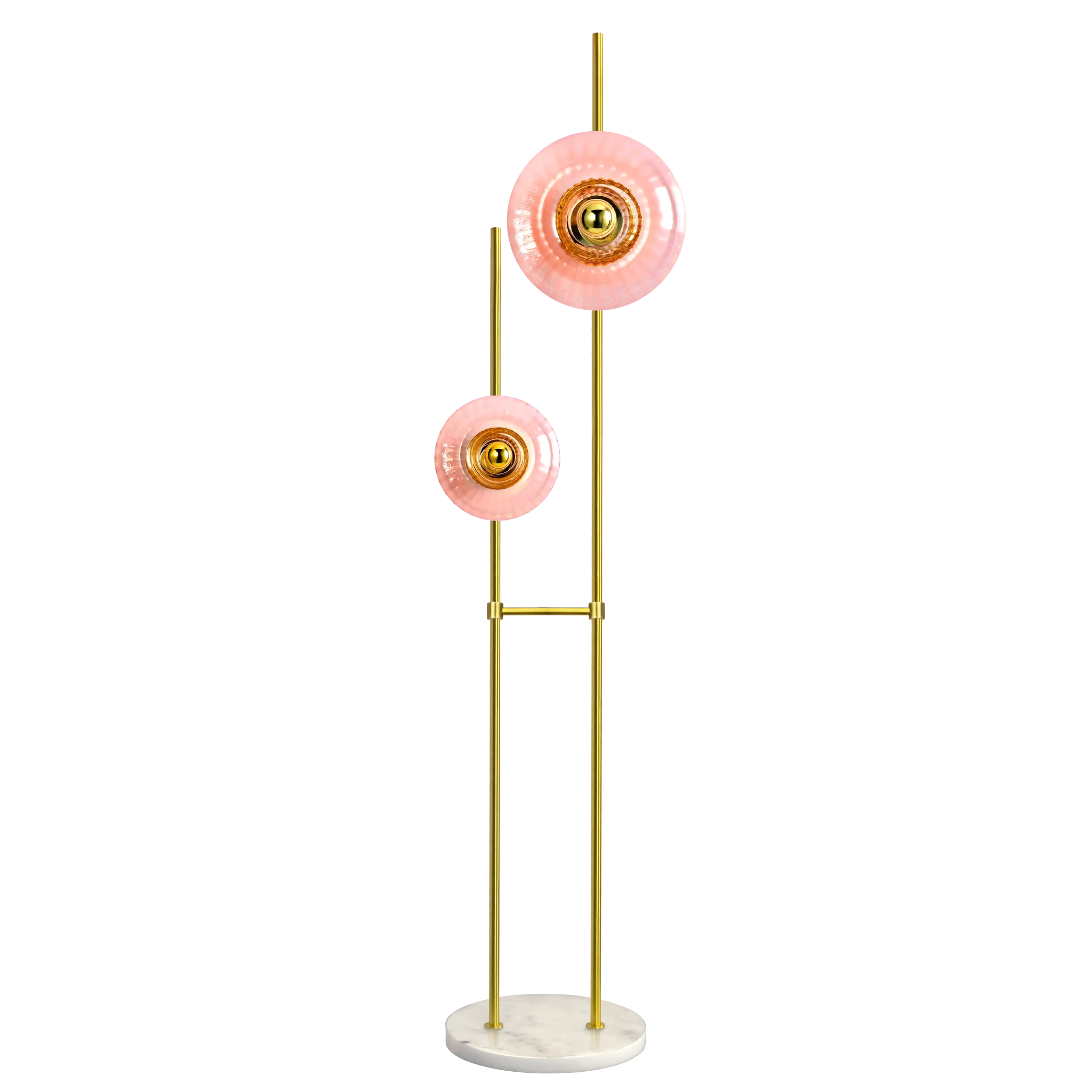 Lampadaire Grace – Design élégant en verre soufflé, 2 verrines personnalisables - Elements Lighting