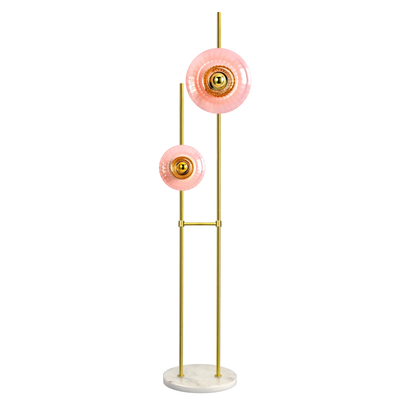Lampadaire Grace – Design élégant en verre soufflé, 2 verrines personnalisables - Elements Lighting