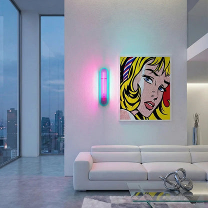 Applique Andy Violet & Turquoise – Design Pop Art en acrylique et lumière créative - Elements Lighting