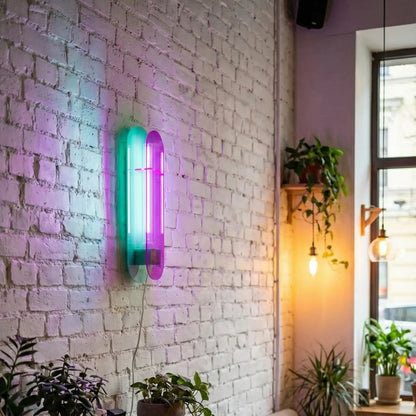 Applique Andy Violet & Turquoise – Design Pop Art en acrylique et lumière créative - Elements Lighting