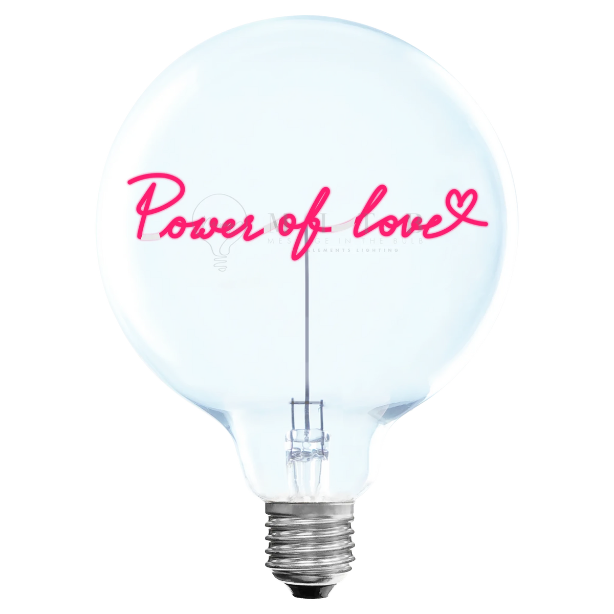 Ampoule décorative LED sans Fil "Power of love" - Message In The Bulb - Elements Lighting