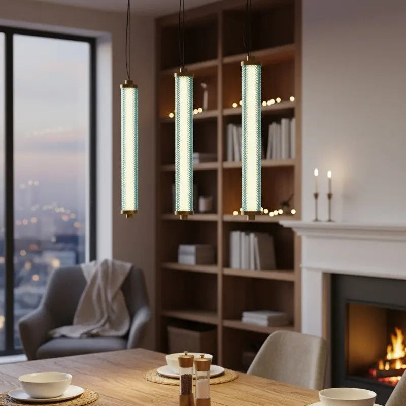 Suspension Verticale Tiffany Aigue-Marine