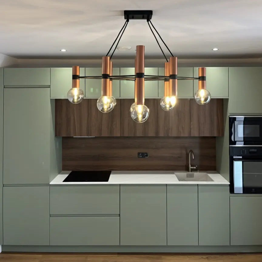 Louise 09 Suspension Cuivré / Verrine Noir Miroir