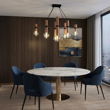 Louise 09 Suspension Cuivré / Verrine Noir Miroir