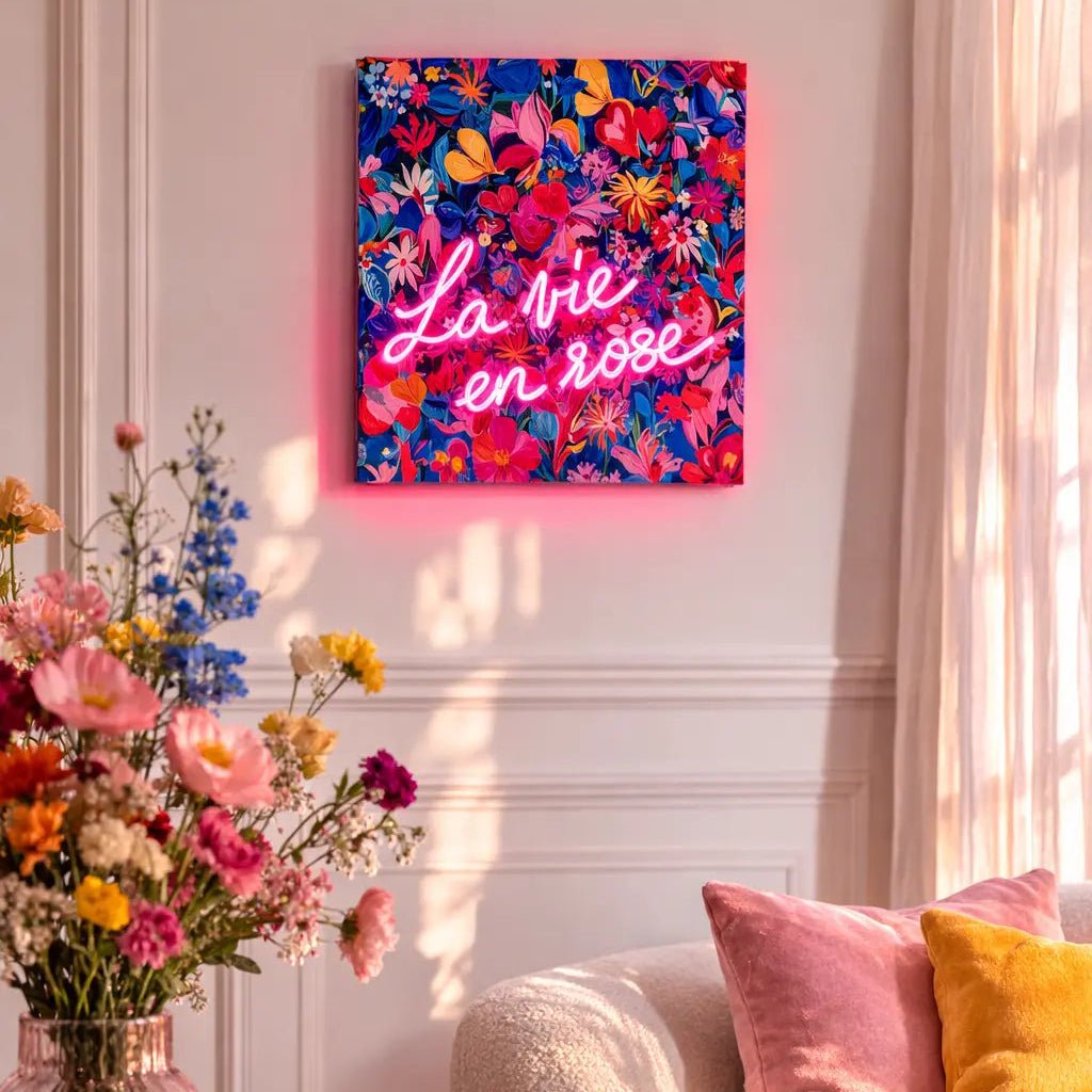 Tableau décoratif "La Vie en Rose" - Message in the Frame - Elements Lighting
