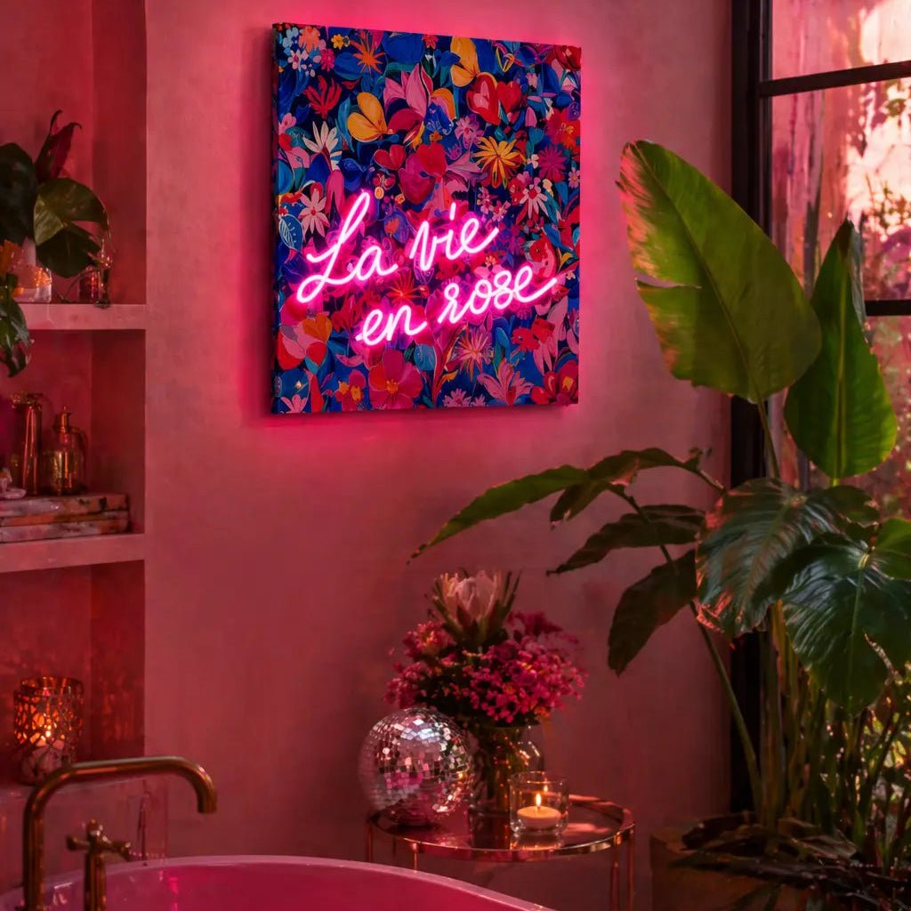 Tableau décoratif "La Vie en Rose" - Message in the Frame - Elements Lighting