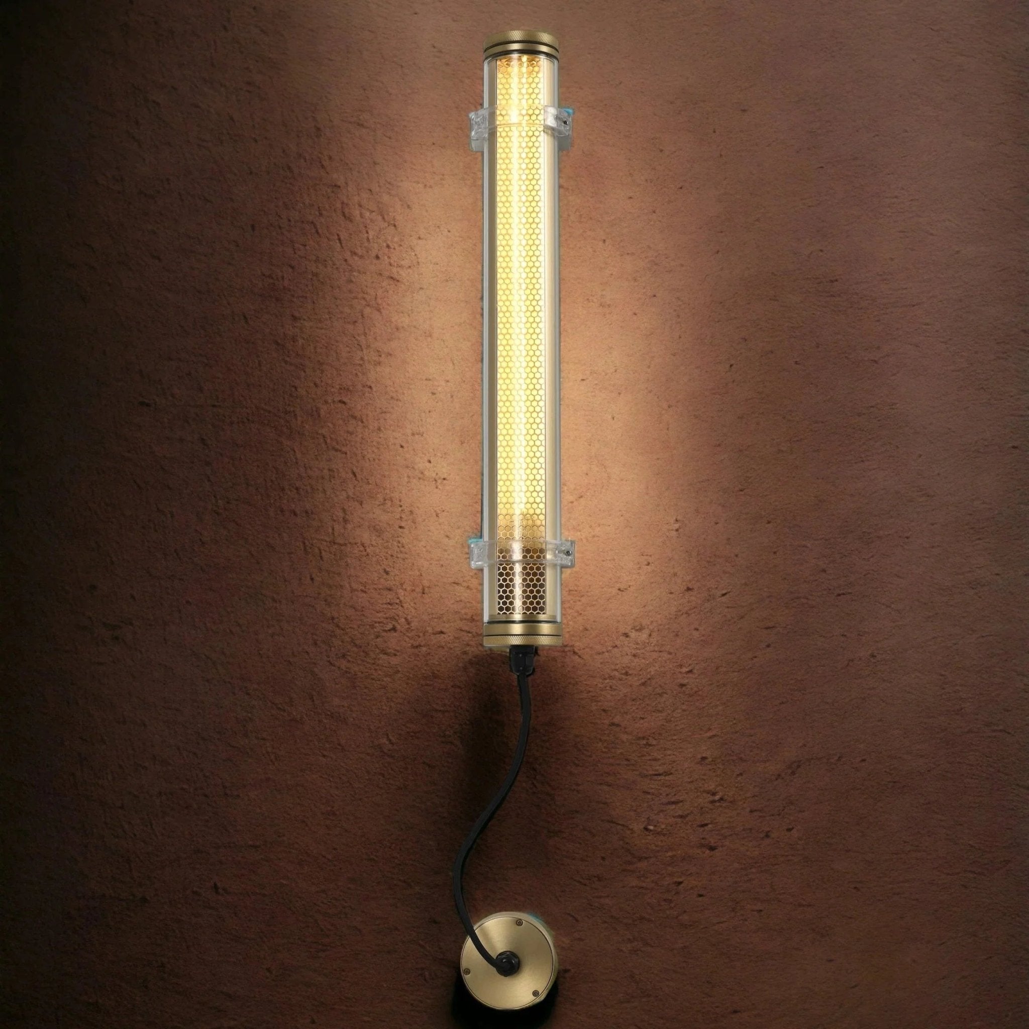 Applique Lukas nid d'abeille en doré - Elements Lighting