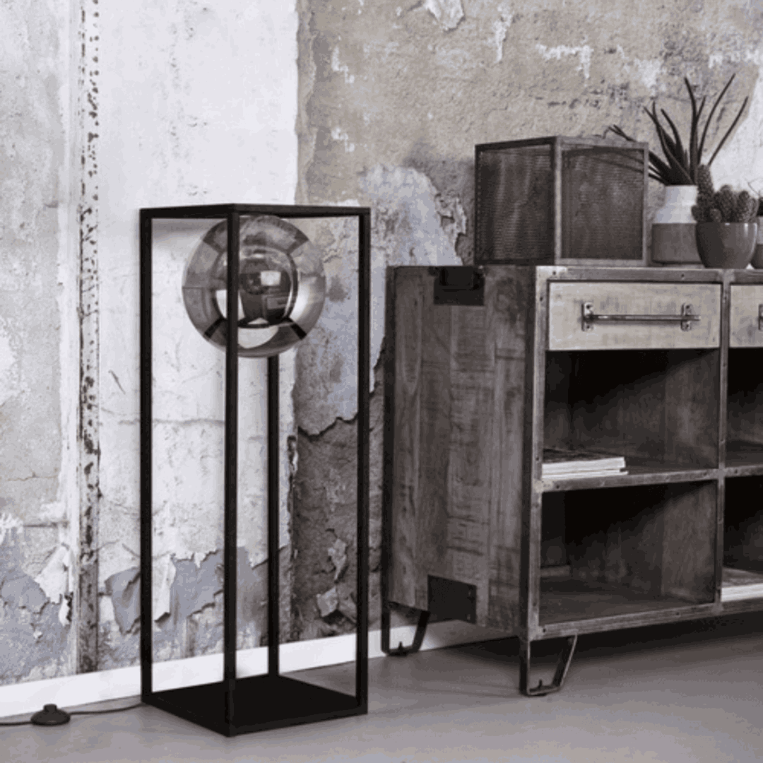 Daisy Lampadaire S Noir / Verrine Noir Miroir