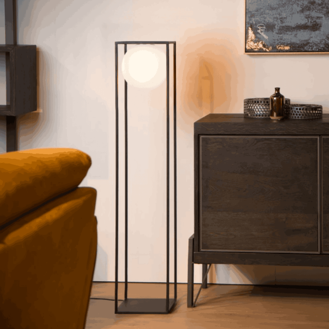Daisy Lampadaire M Noir / Verrine Opaque