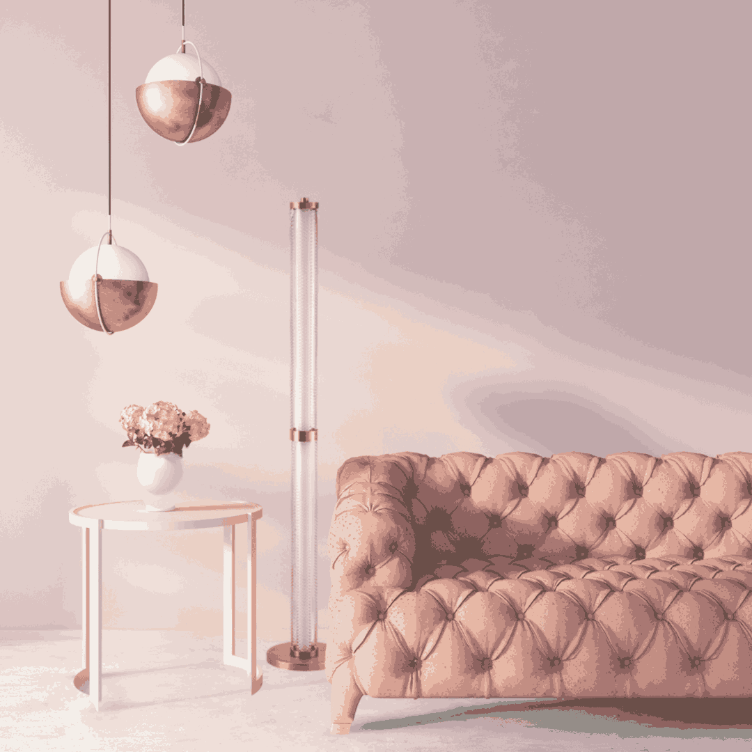 Tiffany Lampadaire  Rose Spinelle