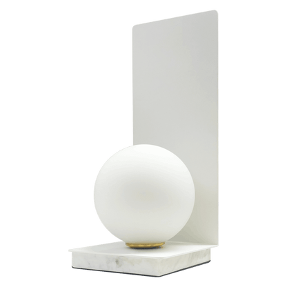 Bohème Lampe de table Blanc / Marbre Blanc / Verrine Opaque