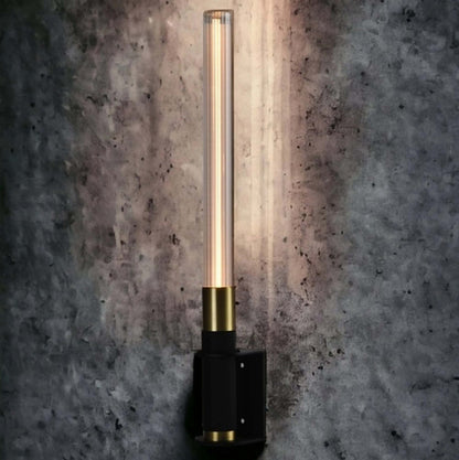 Helios Noir / Doré avec lampe led ambrée