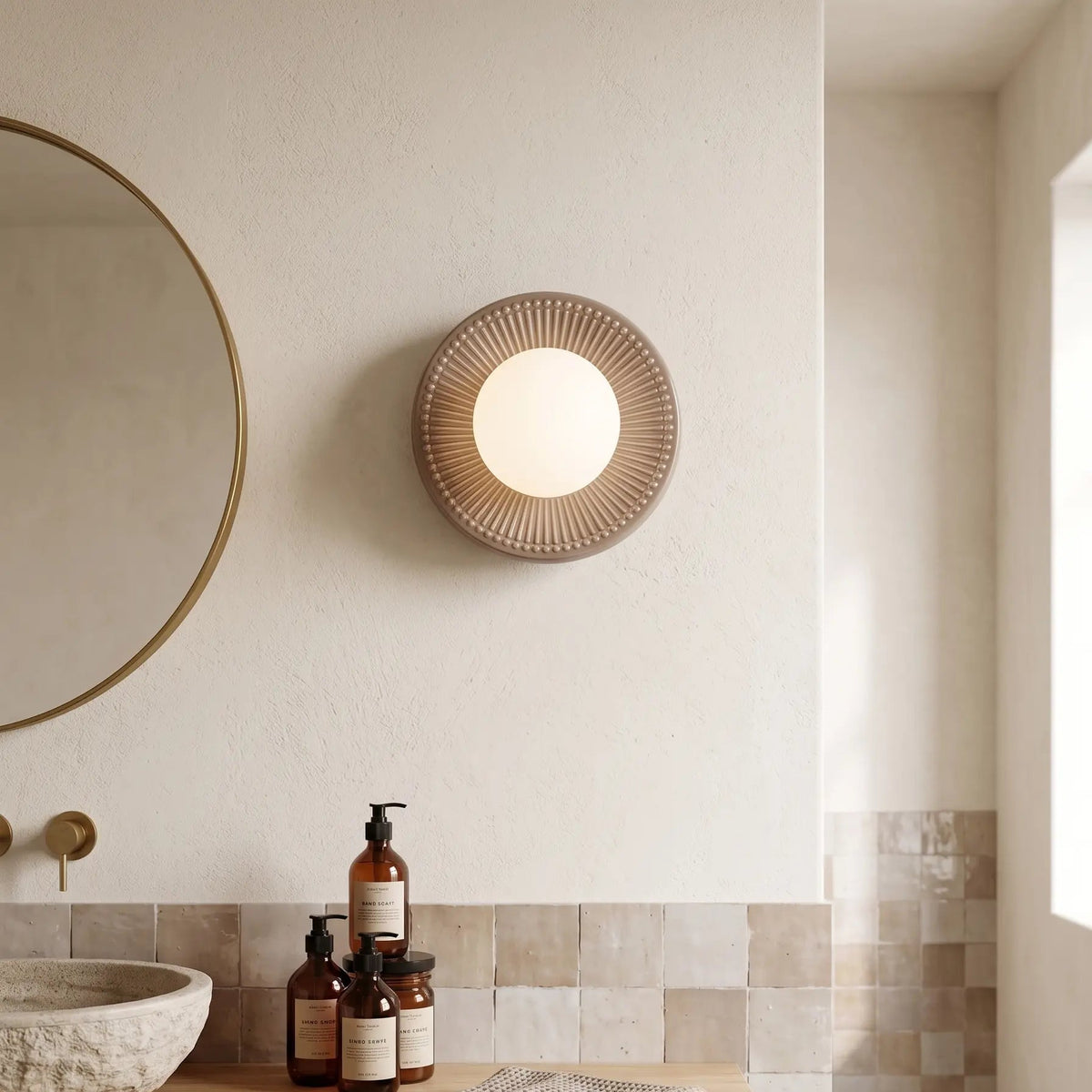 Alicia Ø22 cm Emerald Wall Light – Elegant opaque ceramic and glass wall light